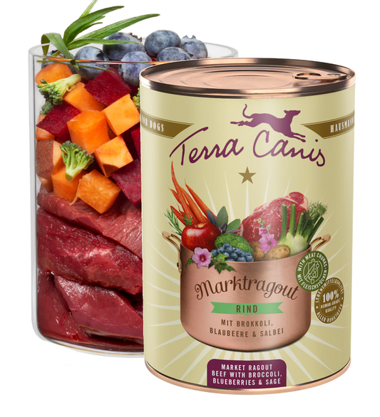 TERRA CANIS MARKTRAGOUT - Buey con brócoli, arándanos azules y salvia, sin cereales