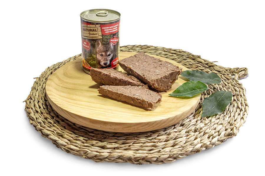 Lata Starter Puppy Pollo con Zanahorias, Piña, Semillas de Lino y Arándanos rojos | 400gr | Natural Greatness Cachorros