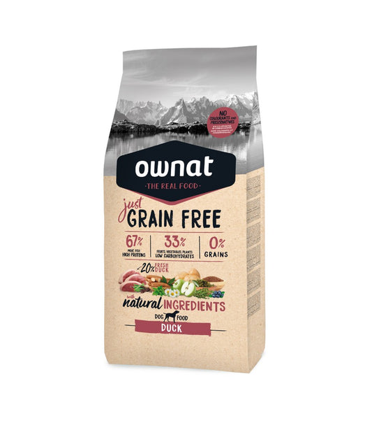 Grain free OWNAT GF JUST DUCK (DOG)- Pienso para Perros de pato y pollo