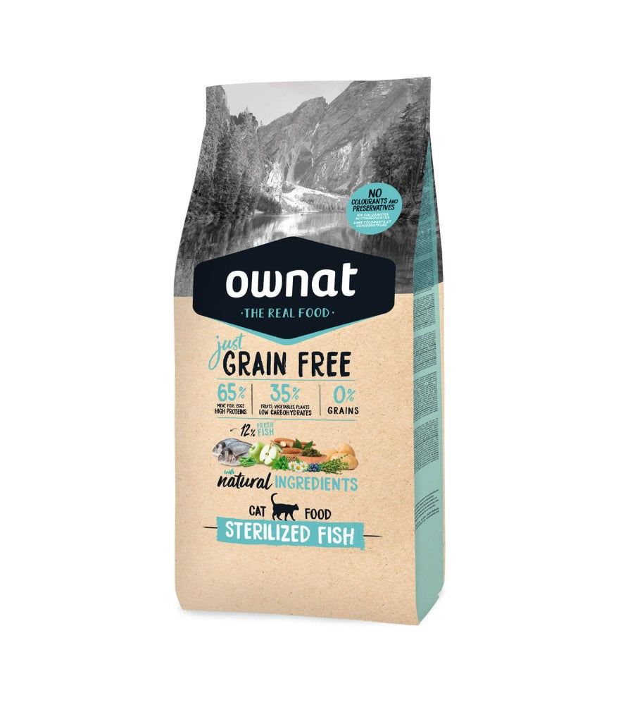 OWNAT GF JUST STERILIZED FISH | Pienso para gatos de pescado y pollo sin cereales