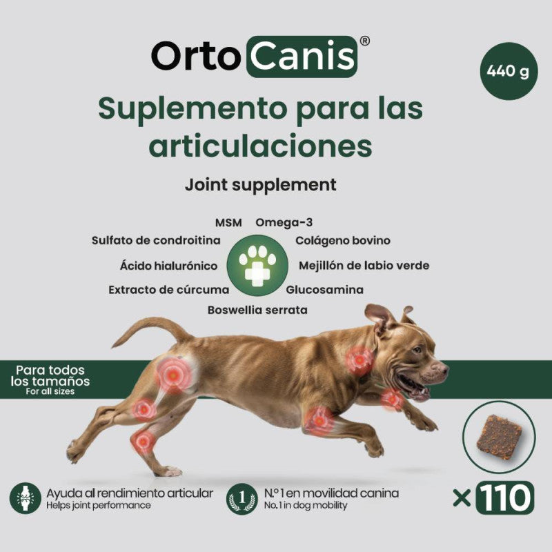 Ortocanis | Suplemento nutricional para las articulaciones del perro | Bote 110 chews