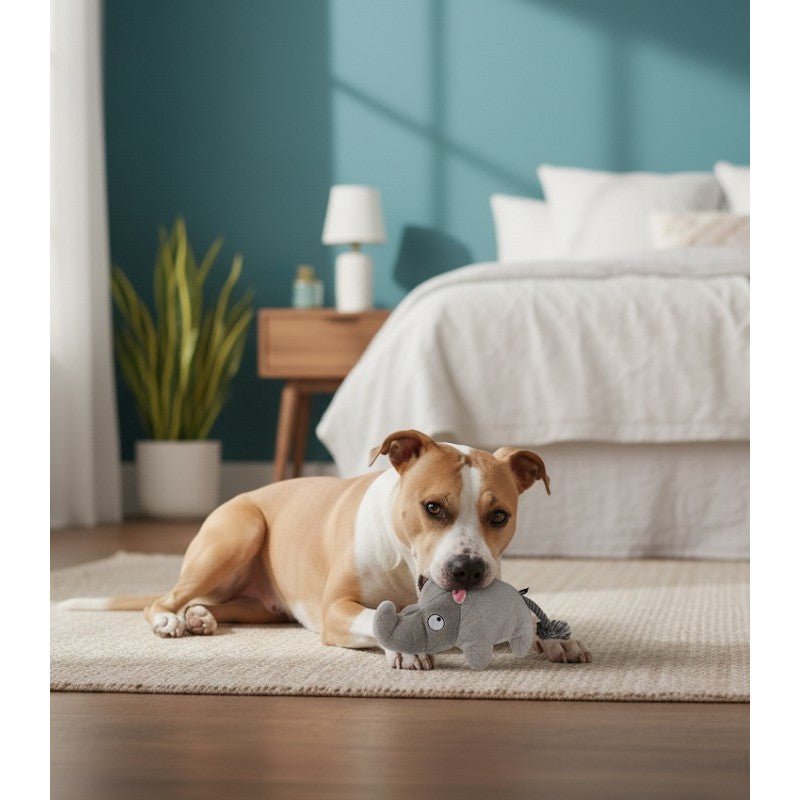 Peluche rinoceronte acolchado resistente | Juguete para perros