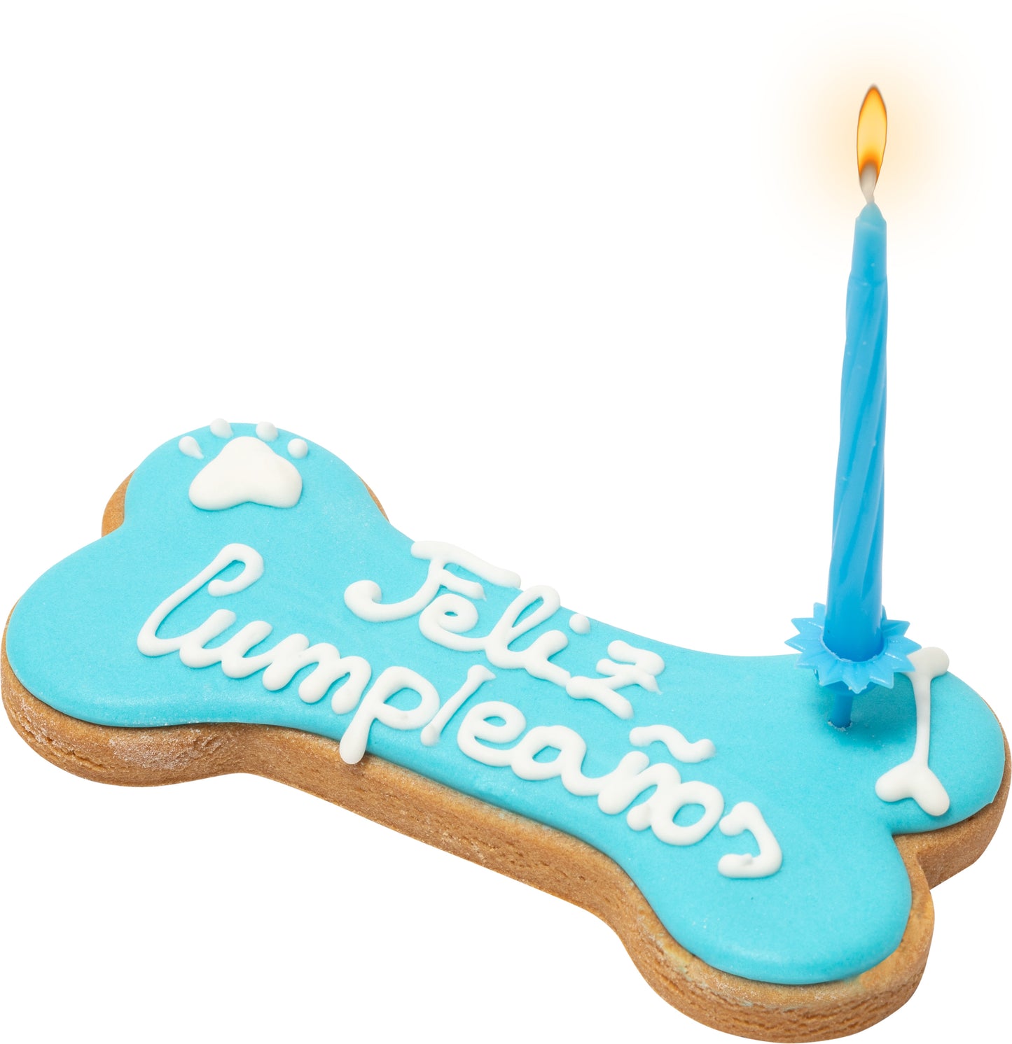 Hueso tarta de cumpleaños para perro con vela incluida