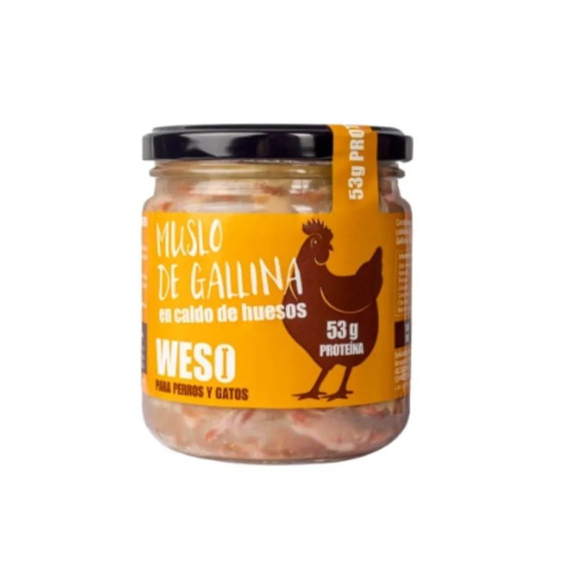 Muslo de Gallina en Caldo de Huesos para Perros y Gatos - 330g - WESO